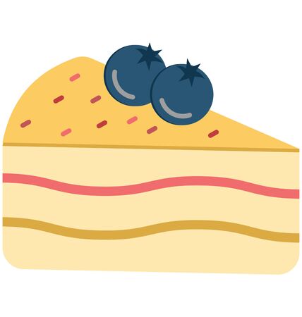 Cherry Cake Isolated Vector Icon which can easily modify or editのイラスト素材