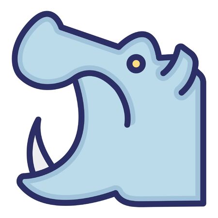 Hippo  Isolated Vector Icon which can be easily modified or edited as you wantのイラスト素材