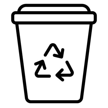 Recycle bin, recycle container, recycling can, software bin, software trash, icon, illustration, editable, stationary, study, official material or equipment Line vector icon which can easily modify or editのイラスト素材