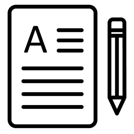 Document, paper and pencil, script writing, writing pad, icon, illustration, editable, stationary, study, official material or equipment Line vector icon which can easily modify or editのイラスト素材