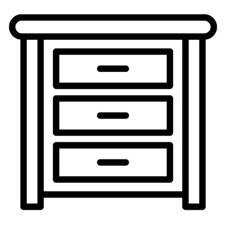 Data storage, drawer, file cabinet, office cabinet, office furniture, icon, illustration, editable, stationary, study, official material or equipment Isolated Vector icon which can easily modify or editのイラスト素材