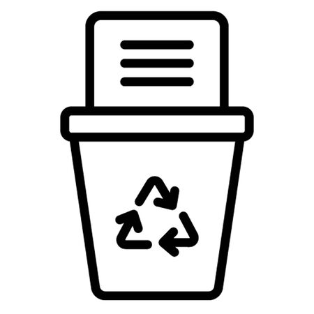 Recycle bin, recycle container, recycling can, software bin, software trash, icon, illustration, editable, stationary, study, official material or equipment Isolated Vector icon which can easily modify or editのイラスト素材