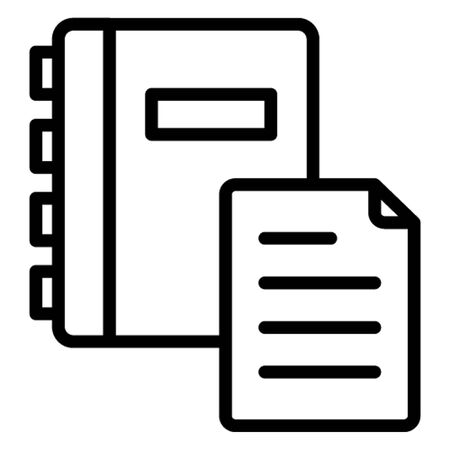 Business document, document, folded paper, page, writing paper, writing papers, icon, illustration, editable, stationary, study, official material or equipment Isolated Vector icon which can easily modify or editのイラスト素材