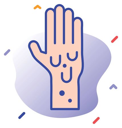 Infected hands, hands, virus, infection fully editable vector iconのイラスト素材