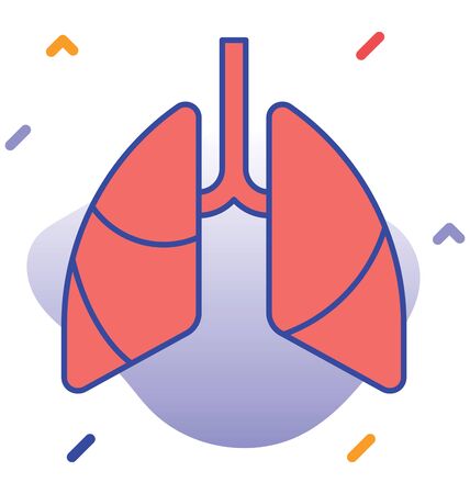 Lungs, infected lungs  vector iconのイラスト素材