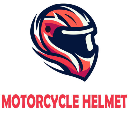 This motorcycle helmet logo template is perfect for any business or brand related to motorcycles or motorcycling.のイラスト素材
