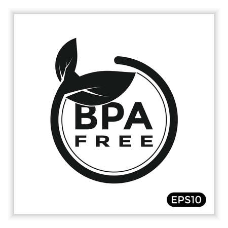BPA-free icon (BISPHENOL-A), can be used for labels or symbols on plastic bottlesのイラスト素材