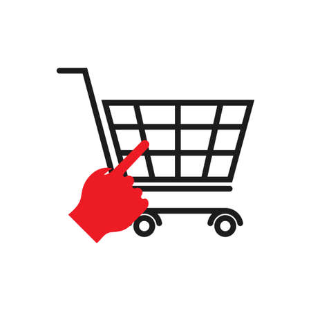 Click the Shopping icon isolated on a white background (shopping basket). vector illustration elementsのイラスト素材