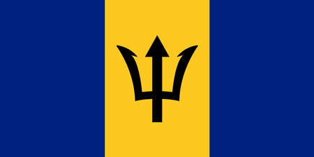Barbados national flag with official colors.のイラスト素材