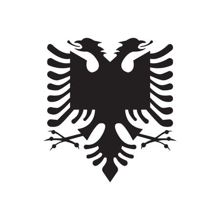 The simple coat of arms of Albania is isolated on a white backgroundのイラスト素材