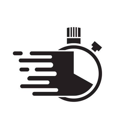 Time icon with a white background, Clock symbol, Stopwatch sign, vector illustration elementのイラスト素材