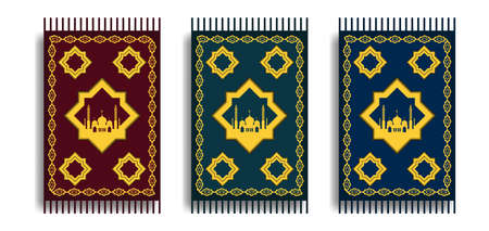 Islamic prayer rug collectionのイラスト素材