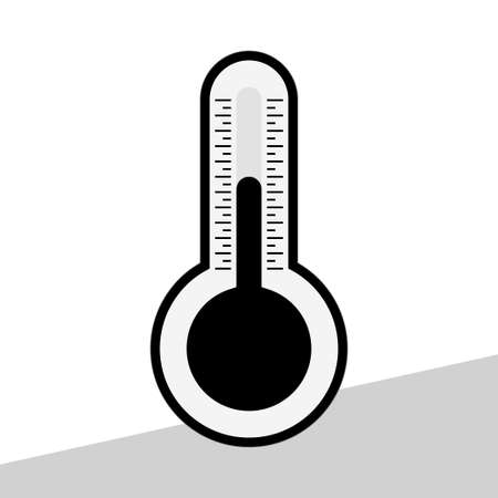 Thermometer icon in vector shape isolated on a white backgroundのイラスト素材