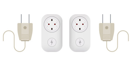Electric plug icon in vector shape on a white background