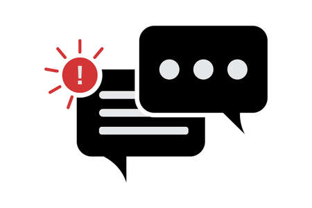 New message notification icon. Speech bubble for social media chat communication.のイラスト素材
