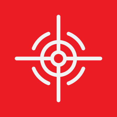 Target icon in vector shape with a red backgroundのイラスト素材