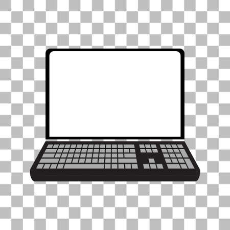 Laptop with a blank screen with a white background. mock-up template design, vector illustration elements.のイラスト素材