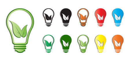 Eco-friendly light bulb icon can be used for applications or websitesのイラスト素材