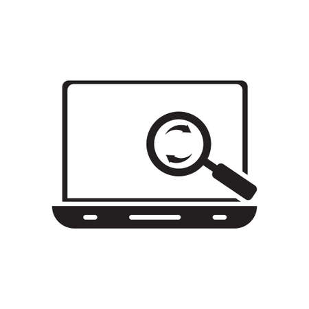 Laptop and Magnifying Glass, Template, Vector Illustration Elementのイラスト素材