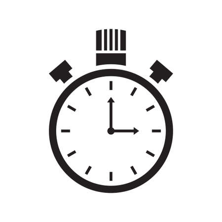 Time icon with a white background, Clock symbol, Stopwatch sign, vector illustration elementのイラスト素材