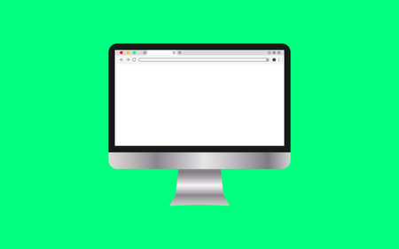 Simple white Web browser window with a green background.のイラスト素材