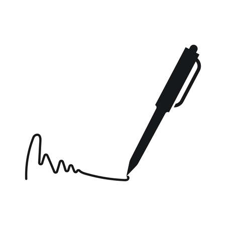 Pen signature icon for apps and websitesのイラスト素材