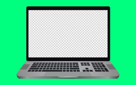 Laptop with a blank screen with a white background. mockups template design, vector illustration elements.のイラスト素材