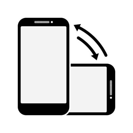 Rotate smart phone icon on a white background. flat design, mobile vector illustration elements for websites or mobile applications.のイラスト素材