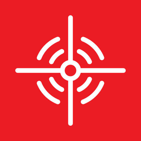 Target icon in vector shape with a red backgroundのイラスト素材