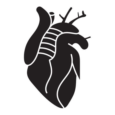 Human heart internal organs flat icon for apps or websiteのイラスト素材