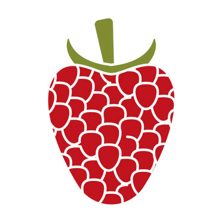 Flat vector icon red raspberry fruit for apps and websitesのイラスト素材
