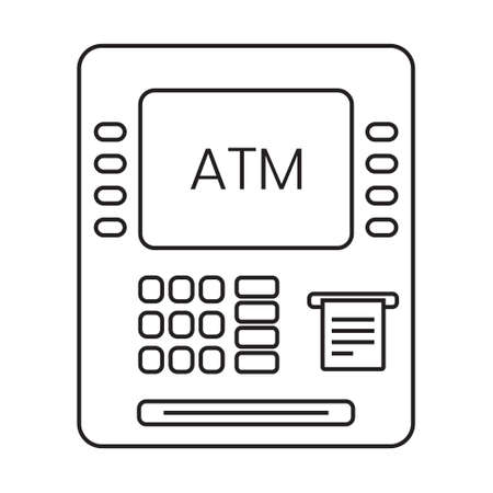 Automated Teller Machine (ATM) line art icon for apps or websitesのイラスト素材