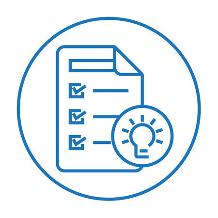 Rounded the hypothesis icon or basic assumption with light bulb vector for apps or websitesのイラスト素材