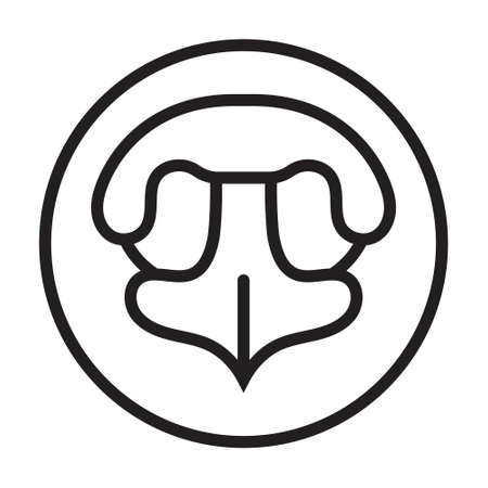 line art icon roundness dog noses sniffing for apps or websitesのイラスト素材