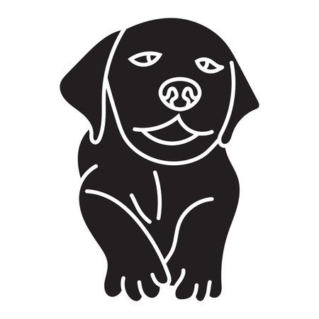 Puppy dogs or puppies flat vector icon for apps or websitesのイラスト素材