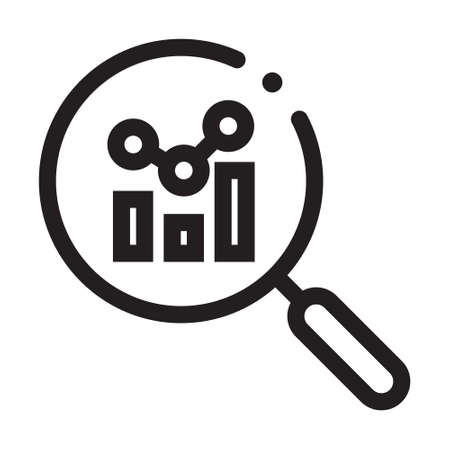 Business analysis line art vector icon for apps or websitesのイラスト素材