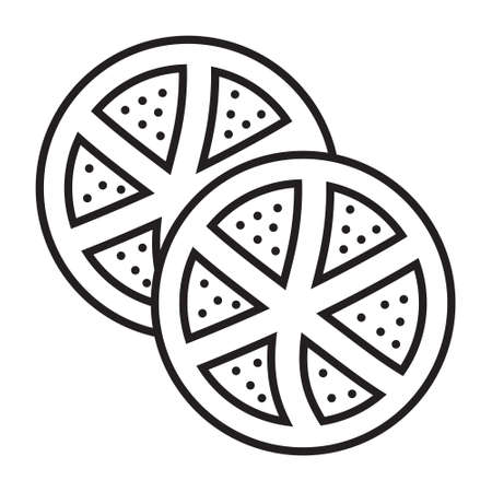 Line art vector icon sliced of tomatoes / tomato for apps and websitesのイラスト素材