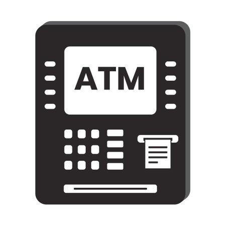 Automated Teller Machine (ATM) flat vector icon for apps or websitesのイラスト素材