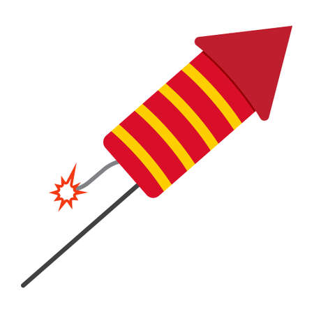 Fireworks or firecrackers celebration flat color icon for apps and websitesのイラスト素材