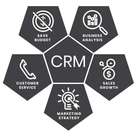 Customer Relationship Management (CRM) flat vector icon for apps or websitesのイラスト素材
