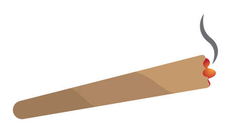 Smoking a marijuana joints or cannabis spliff cigarette flat vector color icon.のイラスト素材