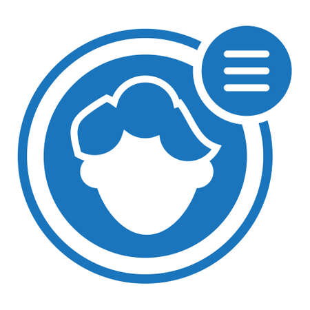 Rounded male user profile or account menu flat color icon for apps and websitesのイラスト素材