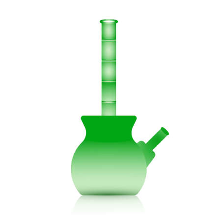 Flat vector color icon bong water pipe filtration or cannabis smoking filtering toolのイラスト素材