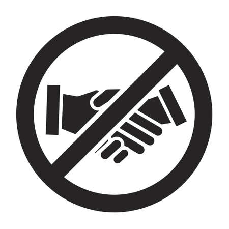 Flat vector handshake prohibited sign for apps or websiteのイラスト素材