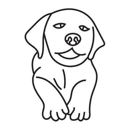 Puppy dogs or puppies line art vector icon for apps or websitesのイラスト素材