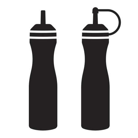 Ketchup bottle / mustard squeeze bottle flat icon for apps and websitesのイラスト素材