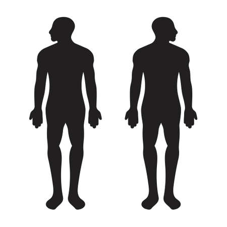 Adult male or men human body flat vector icon for app or websiteのイラスト素材