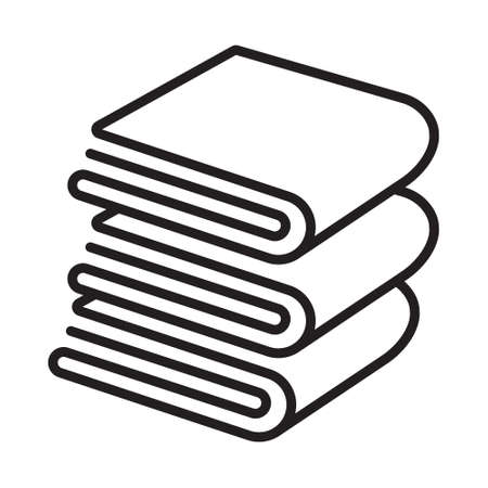 folded bath towels or hand towel line art icon for apps or websiteのイラスト素材