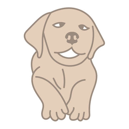 Puppy dogs or puppies flat color icon for apps or websitesのイラスト素材