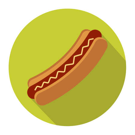 Hot Dog sausage or hotdog flat vector icon for apps and websitesのイラスト素材